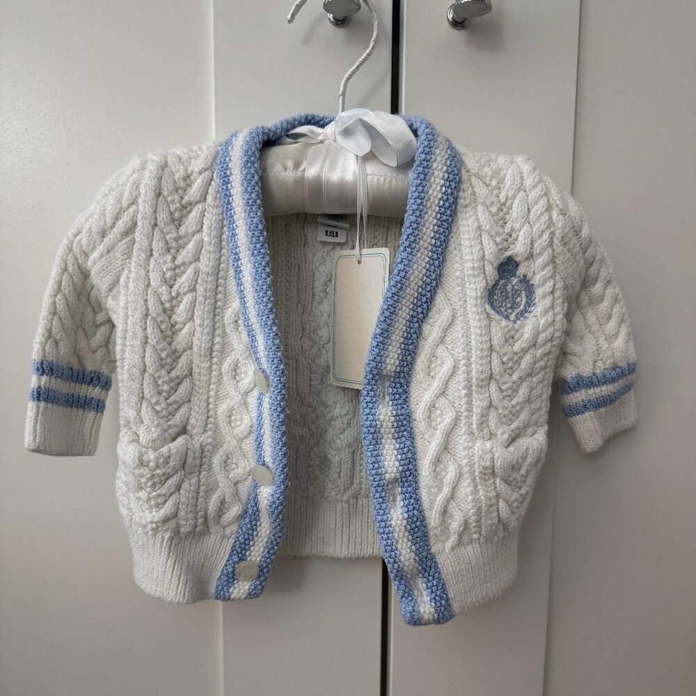 Ralph Lauren Baby Boy Cable Knit Cardigan Sweater